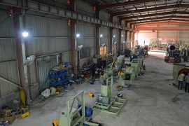 Fiberglass Fan Assembly Area