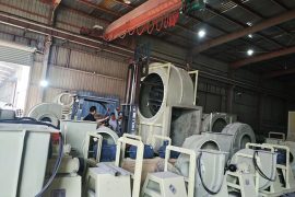 Semi-finished fan assembly workshop
